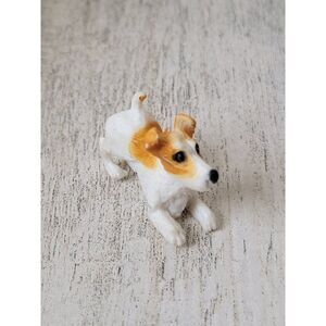 Mini spotted dog bow playful pet accessory toy figure